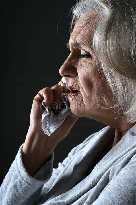 Close Up Portrait Of Sad Senior Woman Stock Image Image Of Older