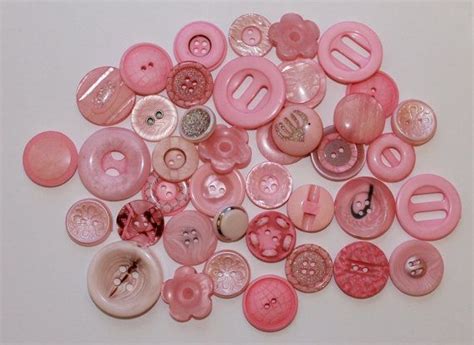 Baby Pink Colour Buttons 50 Mixed Sizes Shapes And Shades Etsy Baby