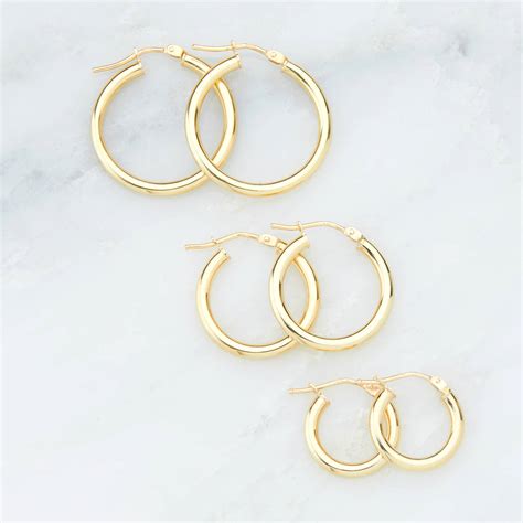 Small Round Solid Gold Or Silver Hoop Earrings By Lily And Roo