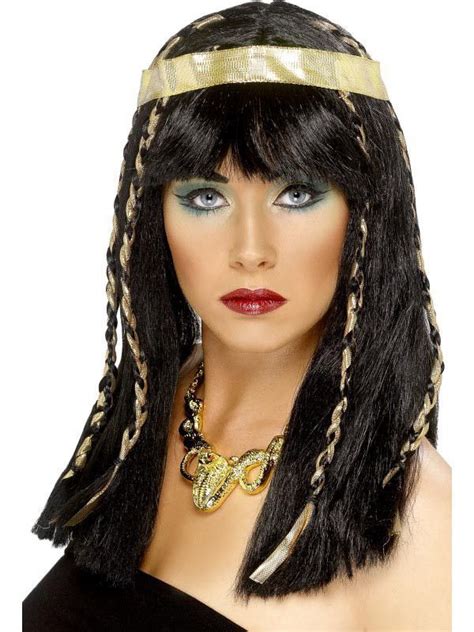 Egyptian Woman S Black Costume Wig With Headband Fancy Dress Wigs Egyptian Fancy Dress