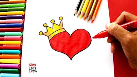 Cómo Dibujar Un Corazón Con Corona How To Draw A Heart With A Crown