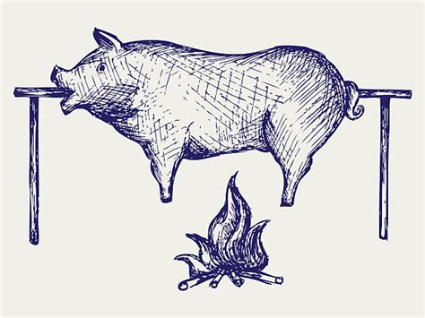 Royalty Free Pig Roast Clip Art Vector Images And Illustrations Istock