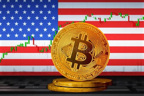 Legislation on bitcoin is still hung up in congress; Bitcoin USA; Bitcoin BTC Coin On The Background Of The Flag Of United States Of America Stock ...