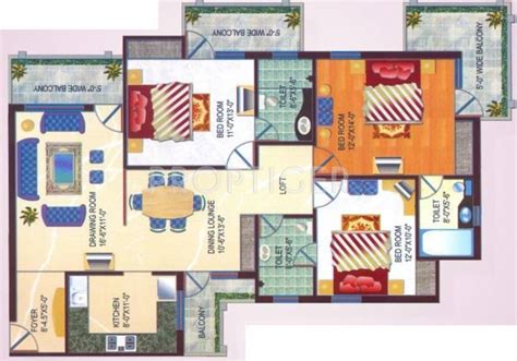 1810 Sq Ft 3 Bhk Floor Plan Image Arihant Buildcon Harmony Available