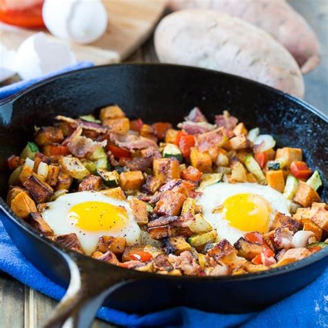 Sweet Potato Hash With Eggs And Bacon Spicy Southern Kitchen
