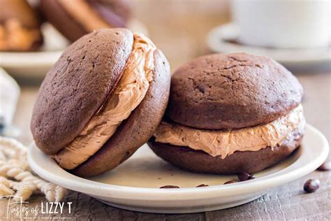 Mocha Whoopie Pies With Mocha Buttercream Filling Tastes Of Lizzy T