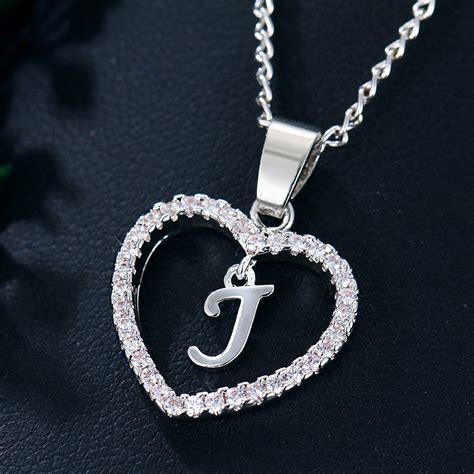 Check spelling or type a new query. IF ME Trendy Initial Letter J Heart Crystal for Women ...