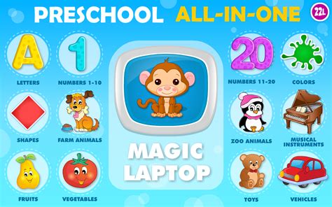 Preschool All In One Learning Magic Laptop School Adventure A To Z Basic Skills Games For