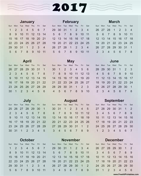 Printable 2017 Calendar 2017 Printable Calendar Daily Roabox