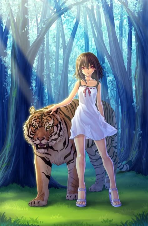 Tiger And Girl Anime Girl Drawings Tiger Girl Anime