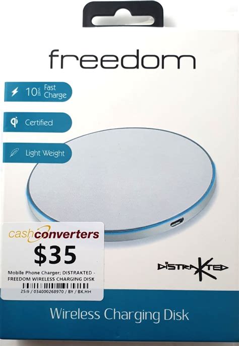 Distrakted Freedom Wireless Charging Disk White 034000268970 Cash
