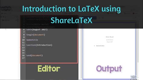 latex introduction first latex code learn using sharelatex hello world learning latex