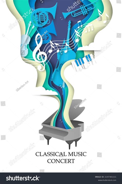 Classical Music Concert Paper Cut Vector Stock Vector Royalty Free