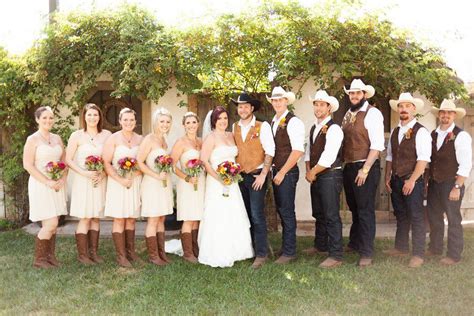 Add a layer of country wedding themed ideas with bales of hay thrown into the mix, or add a dash of bohemian flair with a festival camp theme. Country Western Style Wedding | Country wedding groomsmen ...