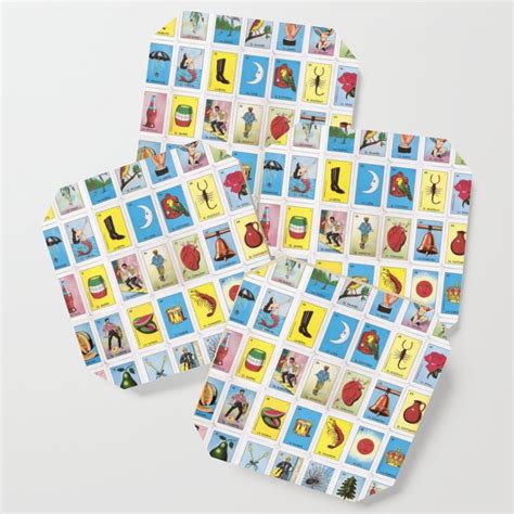 mexican loteria bingo card spanish tarot card design coaster by casa de loteria society6