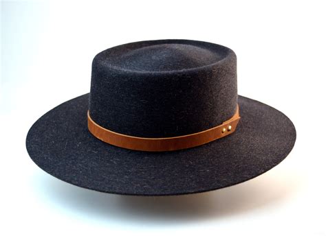 Bolero Hat The Magus Black Flecked Fur Felt Wide Brim Etsy Bolero