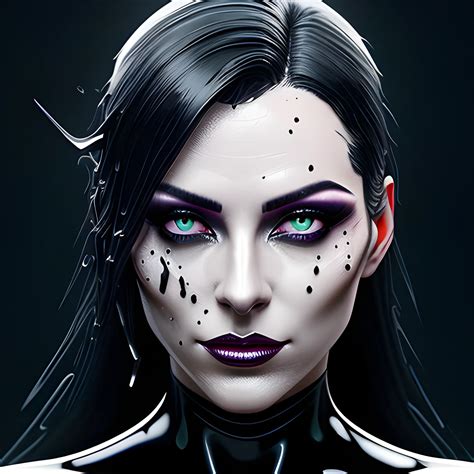 low contrast, muted dark colors, close up, black obsidian skin