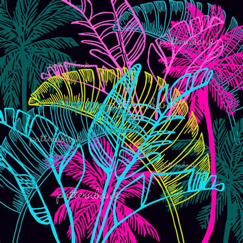 Neon Jungle By Cathrin Gressieker Royalty Free Stock Pattern Patternbank