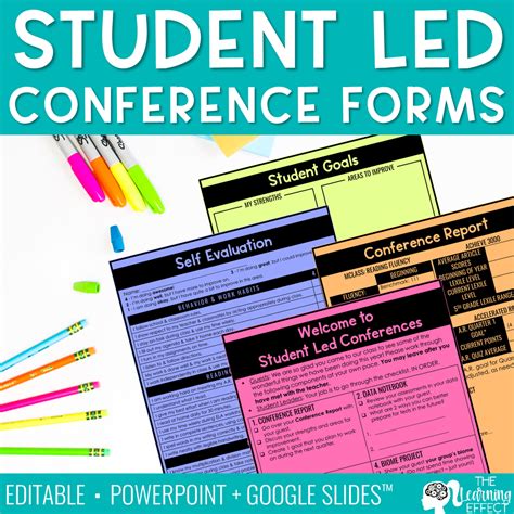 Student Led Conference Printable Forms Editable The Learning Effect