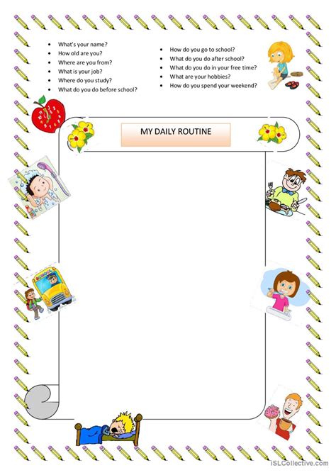 Writing About Daily Routines Creativ English Esl Worksheets Pdf And Doc