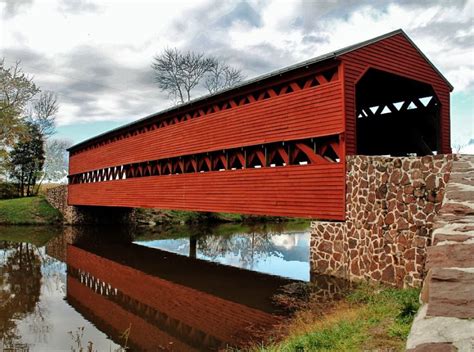 Sachs Bridge Gettysburg Pa Jigsaw Puzzle Covered Bridges Most