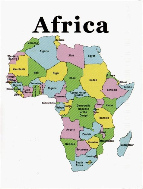 Continents In Africa On A Map World Map
