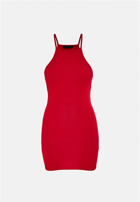 Red Halterneck Bodycon Mini Dress Missguided Ireland