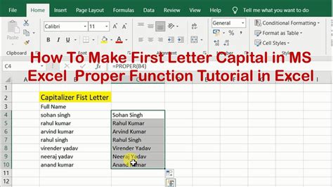How To Make First Letter Capital In Ms Excel Proper Function Tutorial