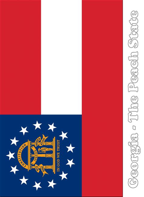 Large Vertical Printable Georgia State Flag From