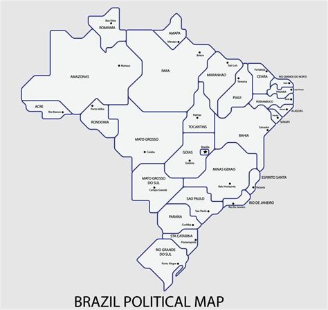 Vector Map Of Brazil Political One Stop Map With Free Printable Map The Best Porn Website