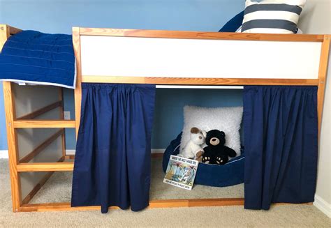 Navy Blue Curtains For Ikea Kura Bunk Bed Etsy