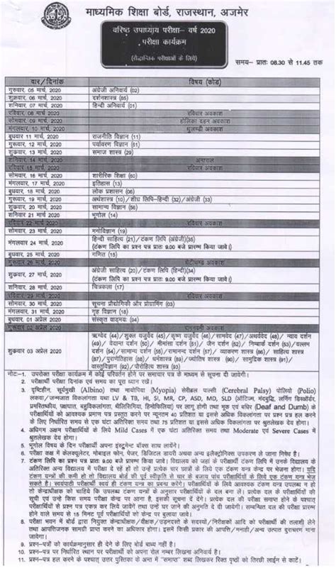 Class 12th students can download 12th time table 2021 for all state boards, get hsc/ intermediate exam date sheet the students will be made available with the hsc time table 2021 before 02 to 03 months of the exam conduction and the class 12th board exam is used to be conducted in march. Rajasthan Board Time Table 2021 Exam Date For Class 10 & 12