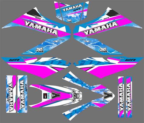 Grafik Kit Yamaha Wr Lake Blue Pink Kitdeco Moto Fr
