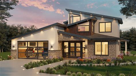 Spectacular House Plan Modern Two Story Home Design With Garage