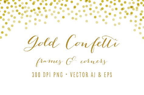 Gold Confetti Frames And Corner 81775 Backgrounds Design Bundles