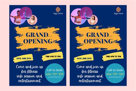 Grand Opening Gym Fitness Flyer Canva Editable A4 Gym Flyer Etsy