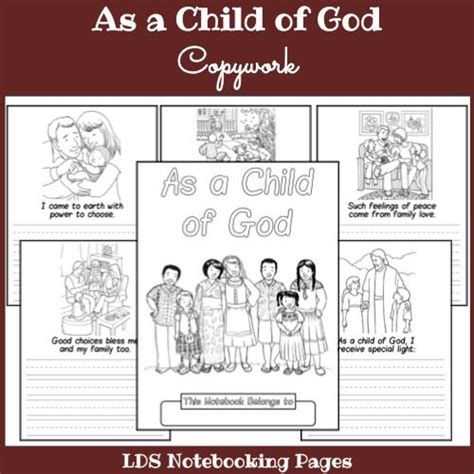 As A Child Of God Copywork Notebooking Primary Lines Homeschool