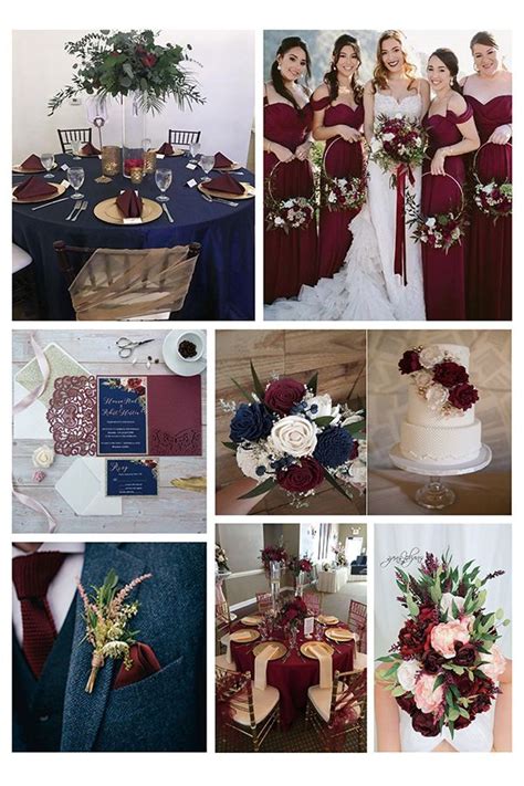 The Wonderful Color For Autumn Wedding Navy Blue And Burgundy Wedding