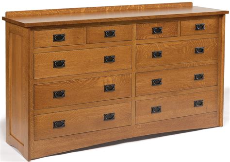 Daniels Amish Mission 10 Drawer Solid Wood Double Dresser Belfort