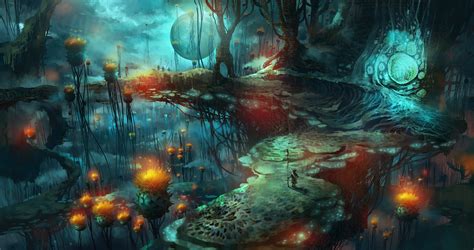 Wallpaper Fantasy Art Mushroom Nebula Universe Magic