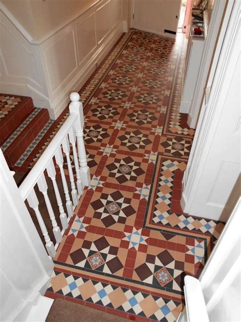 Victorian Tiles In Chatsworth Design And Wordsworth Border Hallway