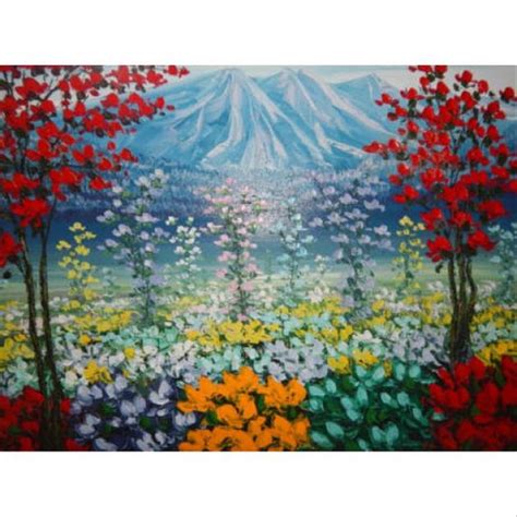 40 pakai akar bahar pelancong : Jual Lukisan objek motif pemandangan alam bunga di lapak Jnanacrafts filyawan