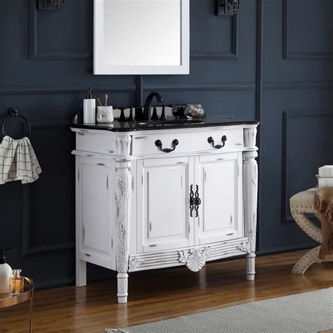 Antique bathroom vanities bring that classic, old fashioned warm look to your bathroom. OVE Decors Lynton 36-in Antique White Single Sink Bathroom ...