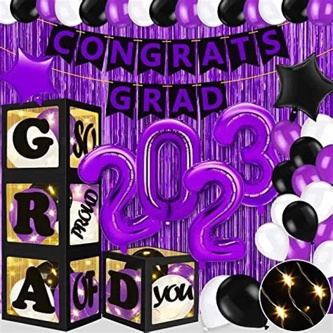 Purple Black Graduation Party Decorations 2023class Of 2023 Graduation