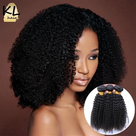 7a Grade Brazilian Kinky Curly Virgin Hair Weave Bundles Natural Color