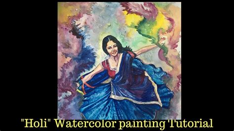 Watercolor Painting Tutorial Celebrating “holi” The Festival Of