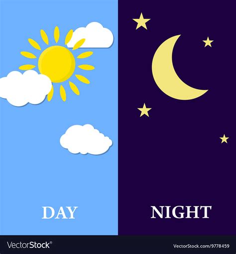 Day And Night Royalty Free Vector Image Vectorstock
