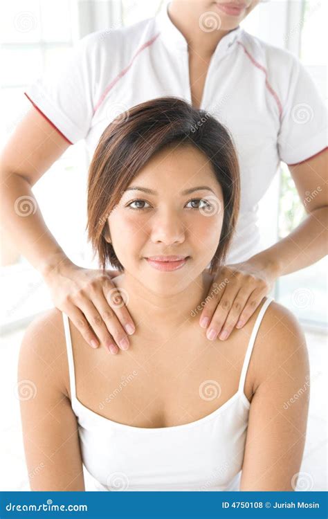 Woman Getting A Shoulder Massage Stock Photo Image Of Injury Lady