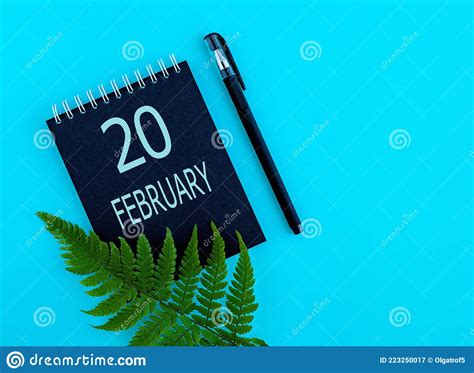 February 20th Day 20 Of Month Calendar Date Stock Image Image Of