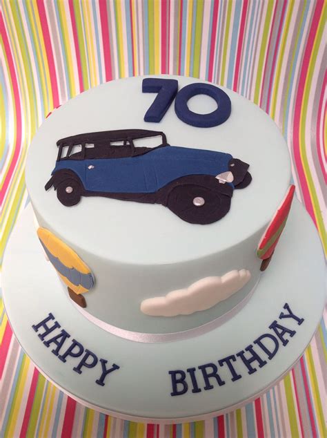 Vintage Car Cake 90th Birthday Happy Birthday Birthday Cakes